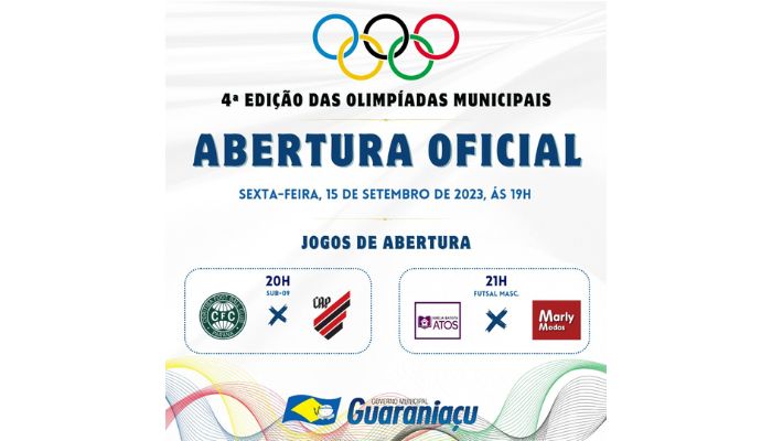 Guaraniaçu - Olimpíada Municipal vem aí a 4ª Edição